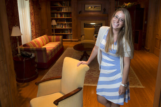 Ariana Renick leaning on her chair