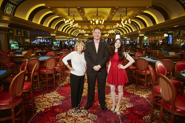 three people in casino