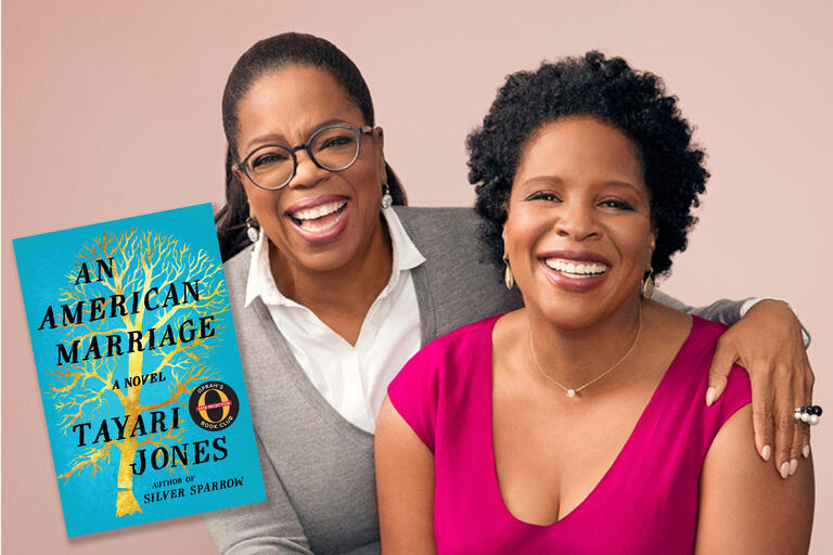 Oprah Winfrey with her arm around Tayari Jones