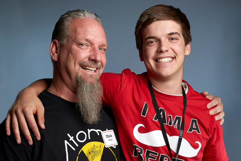 Chris Tilman and his son Wyatt