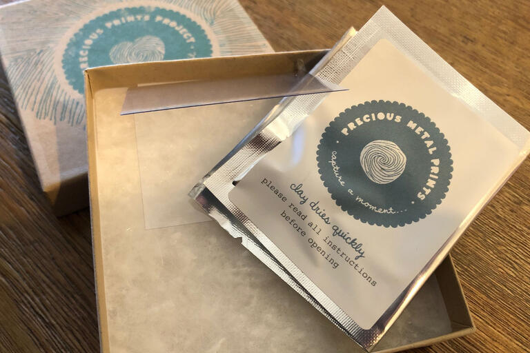 box with fingerprint impression mold