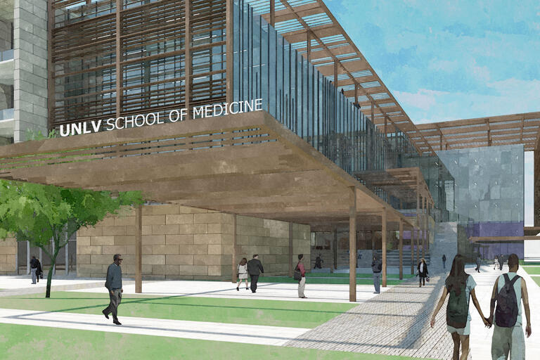 rendering for the School of Medicine building