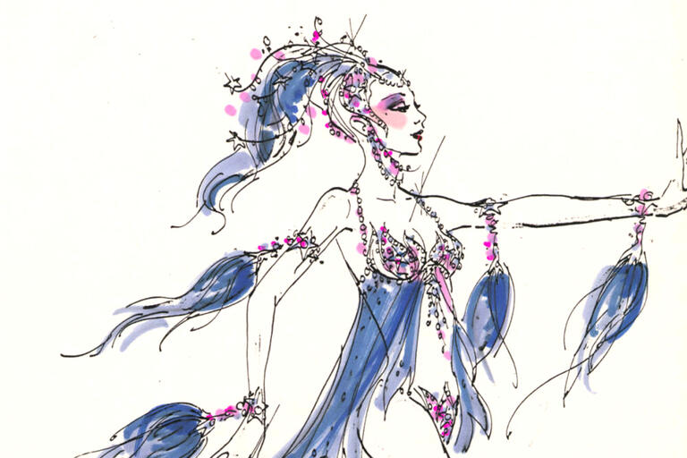 drawing of showgirl costume
