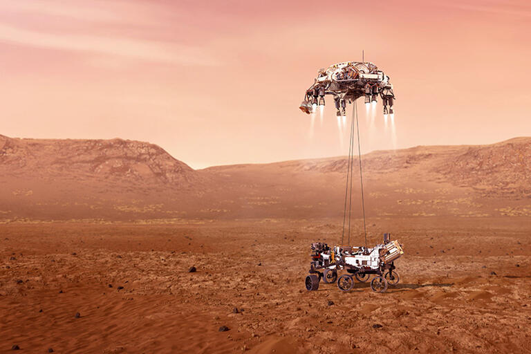 illustration of rover landing