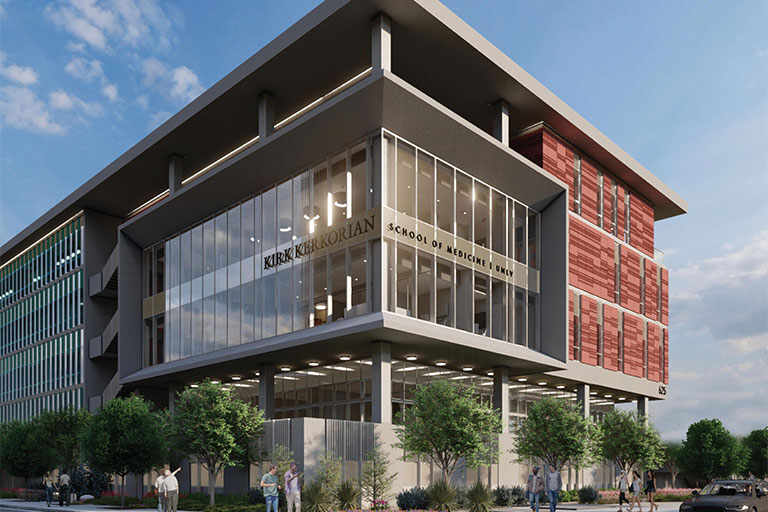 A rendering of the new Kirk Kerkorian School of Medicine at UNLV Building (Courtesy of Nevada Health and Bioscience Asset Corp.)