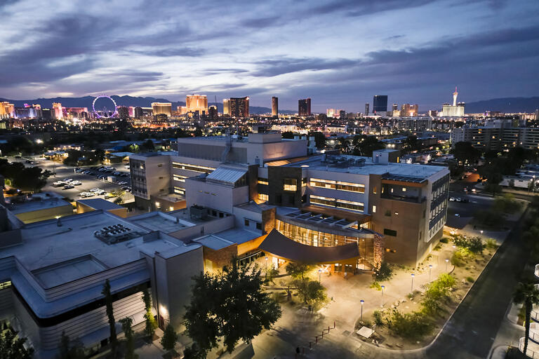 UNLV Science and Engineering Building at night