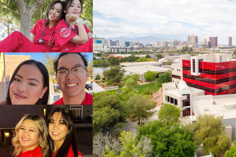 collage of 3 pairs of nursing students