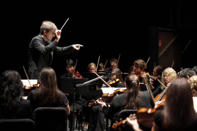 conductor and orchestra