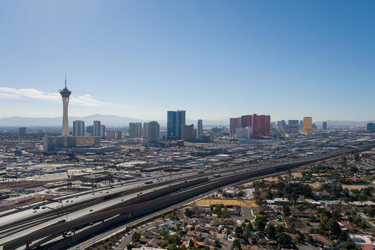 aerial view of Las Vegas skyline