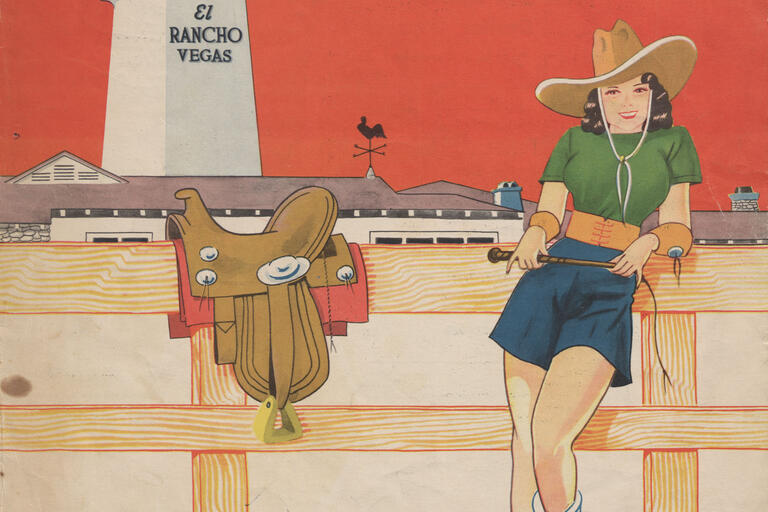 detail of illustration on 1950s El Rancho menu