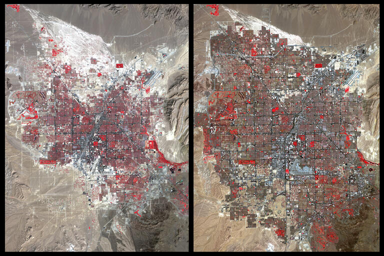 Satellite image of the Las Vegas Valley.