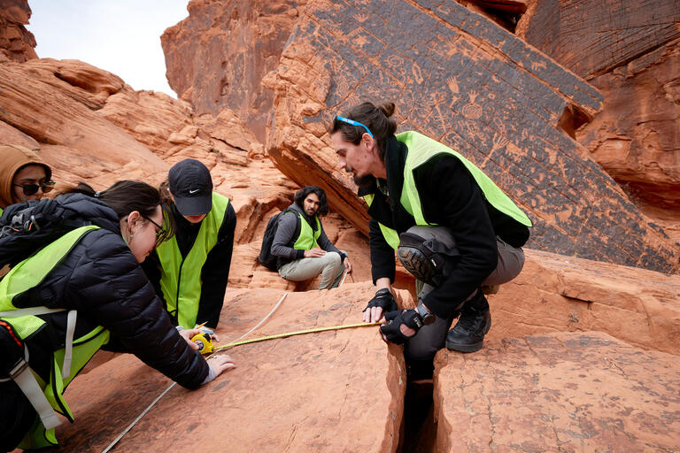 students surveying site at Valley of Fire