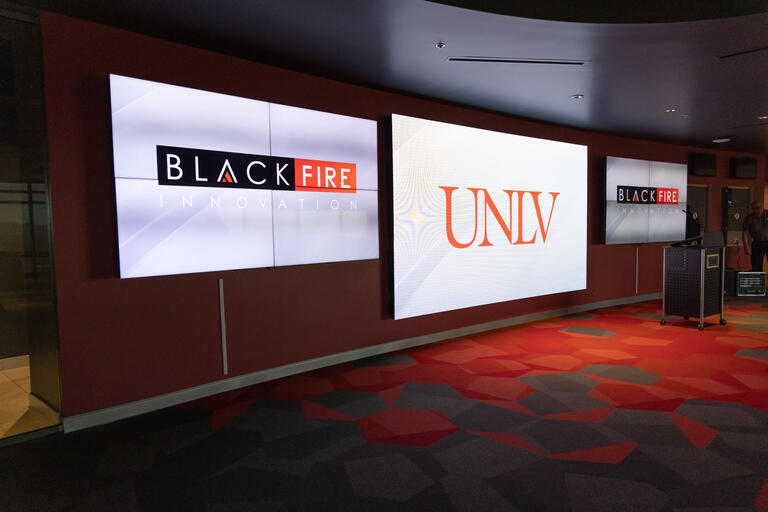 Interior space at UNLV Black Fire Innovation building