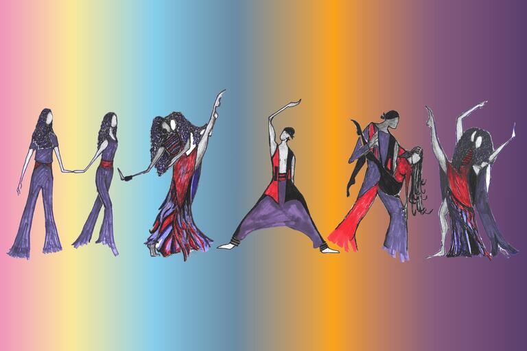 colorful artwork of people dancing