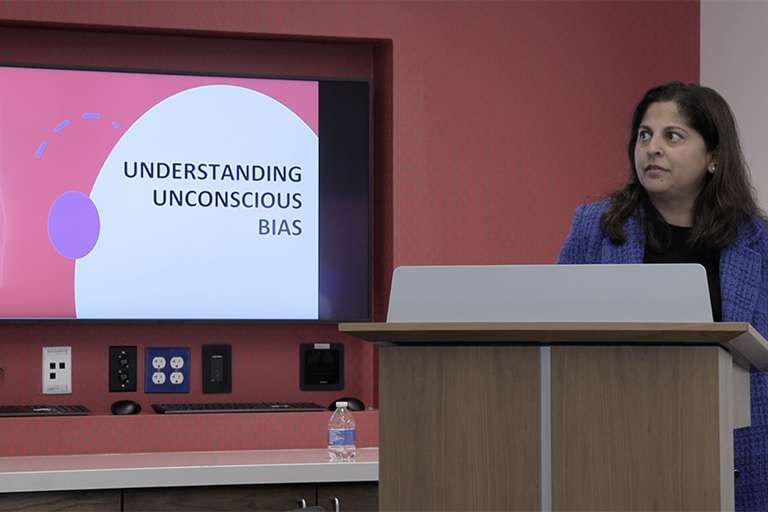 UNLV Lecturer providing a lecture on Understanding Unconscious Bias