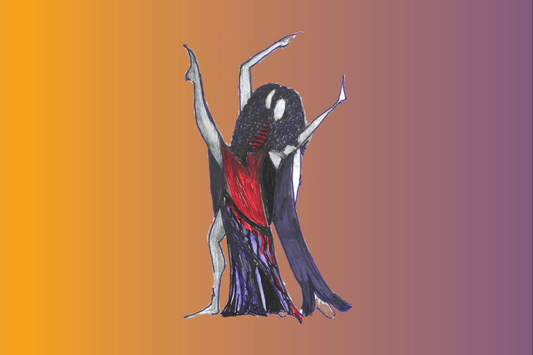 illustrated image of two dancing figures