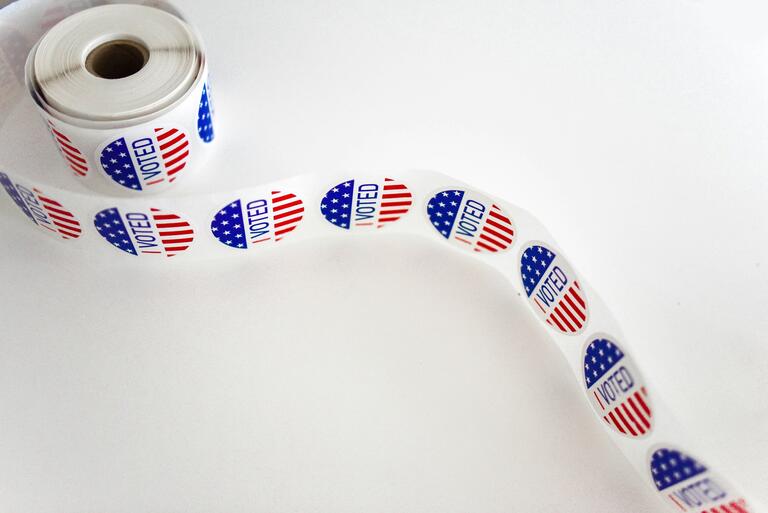 a roll of "I Voted" stickers