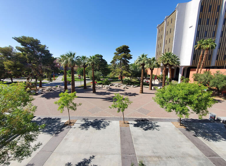 Valerie Pida Plaza located outside the Student Union