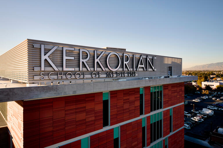 Drone shot of the medical education building