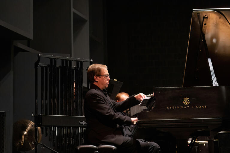 A Steinway piano in the UNLV School of Music.