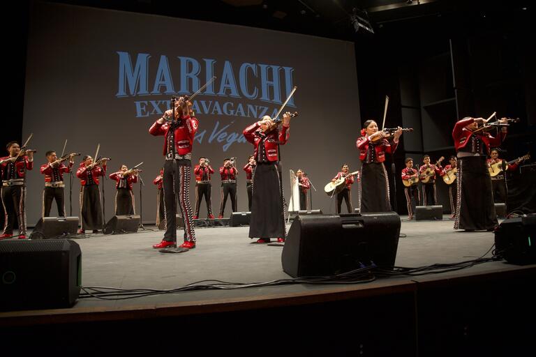 mariachi musicians playing on stage