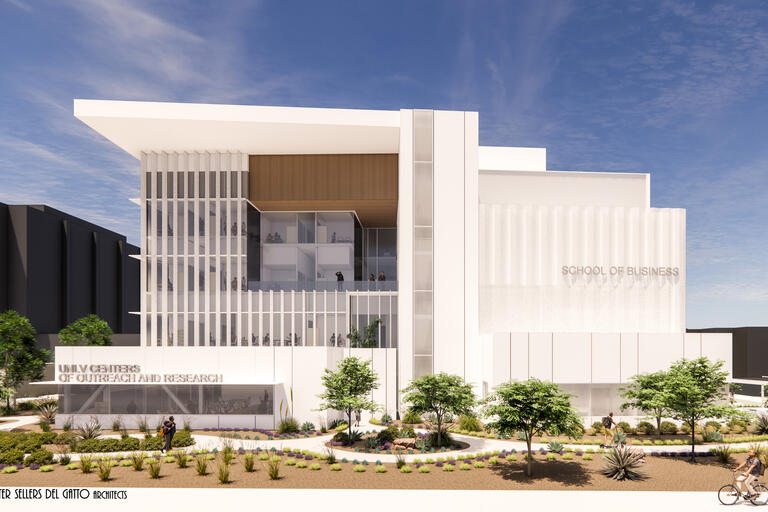 rendering of new business building
