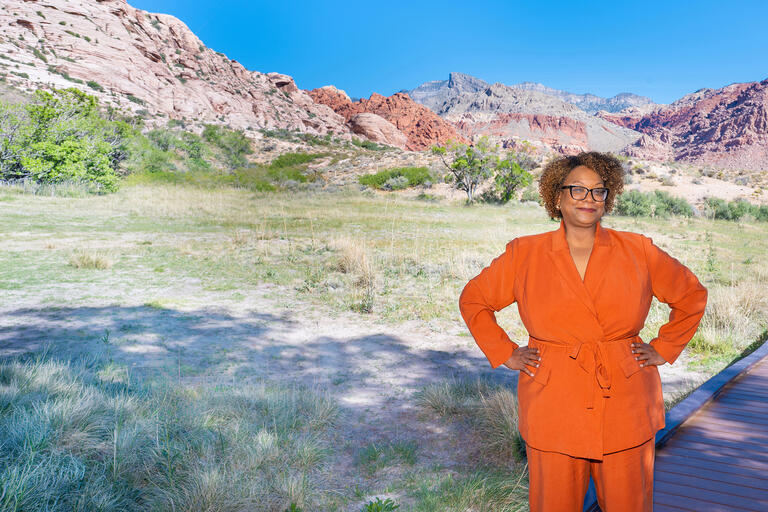 Jennifer Young on a trail at the Red Rock Canyon National Conservation Area