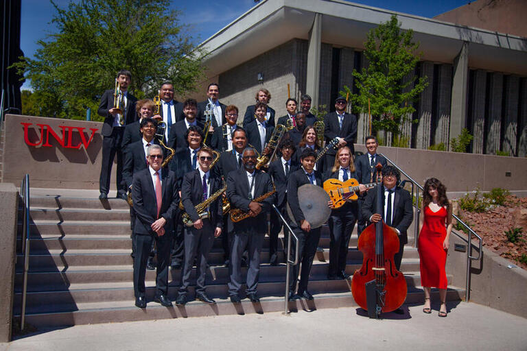 jazz group holding their instruments