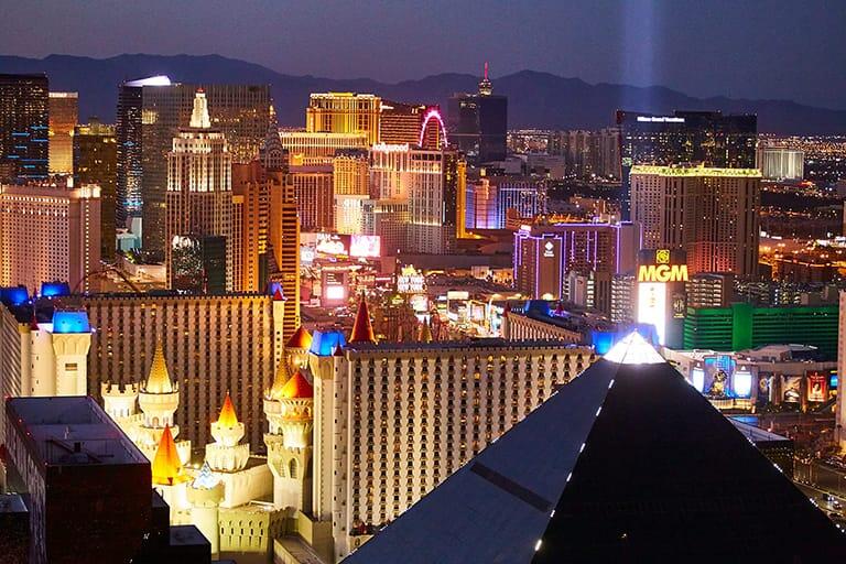 View of Las Vegas Strip at night