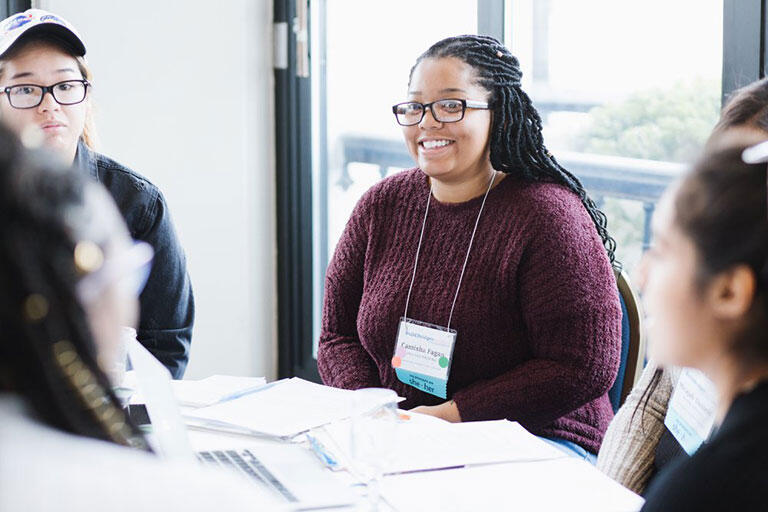 Camisha Fagan and other participants of the 2018-19 Grad Rebel Advantage Program