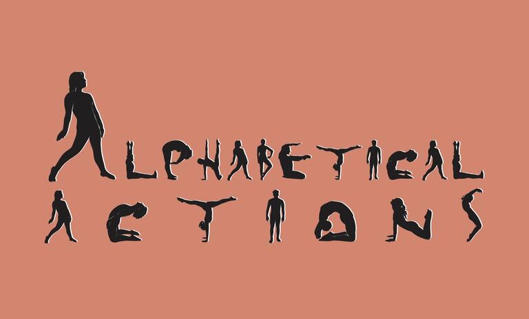 Human bodies spell out "Alphabetical Actions"