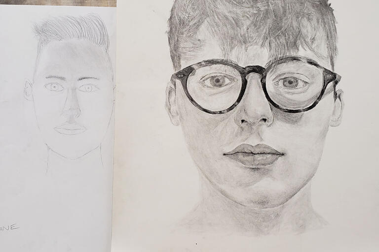 two drawings of men