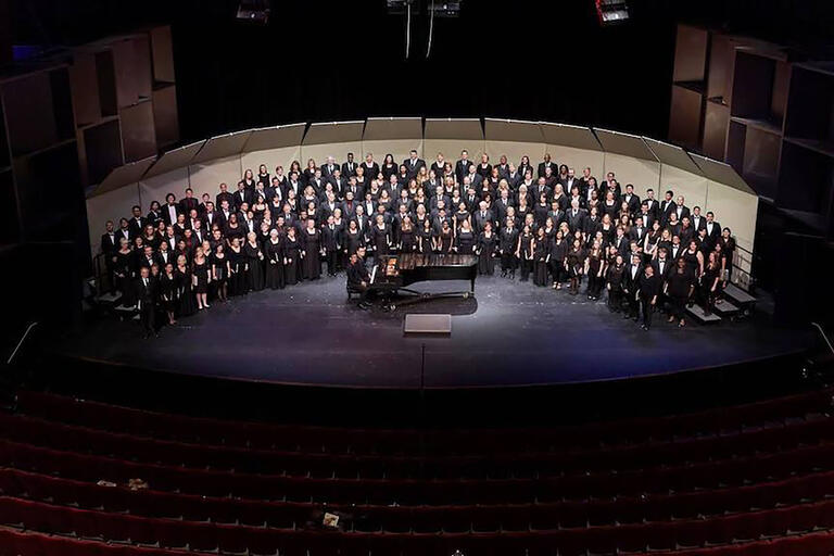large choir on stage