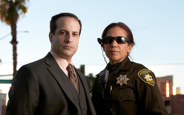 William Sousa with a Las Vegas Metropolitan Police Department officer