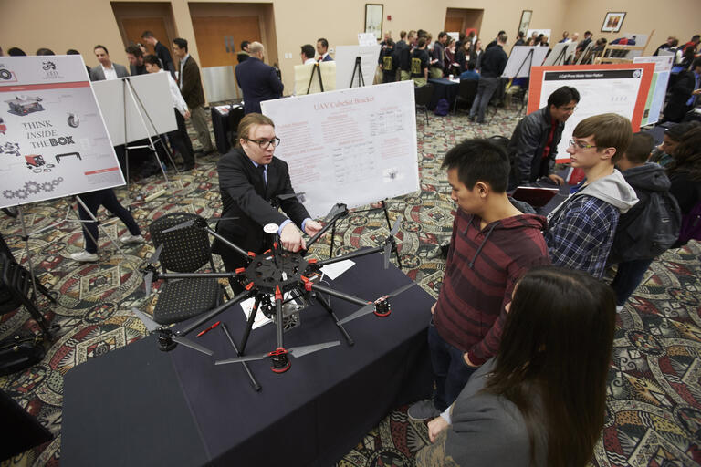 Students showcase projects during the Fred and Harriet Cox Senior Design Competition