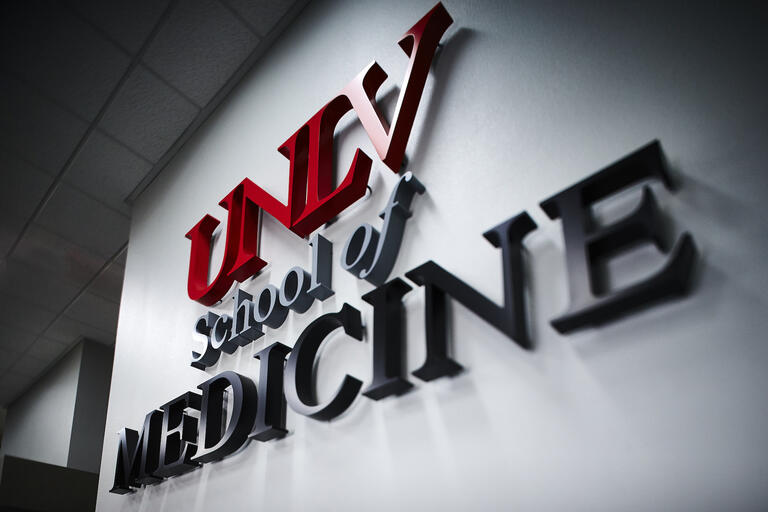 UNLV School of Medicine signage on wall