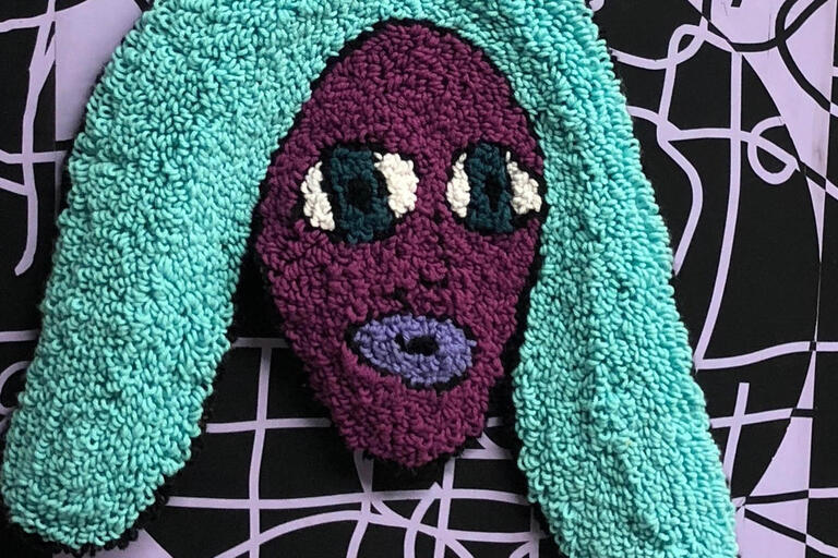 Holly Lay Making Faces, Rug Hook Yarn