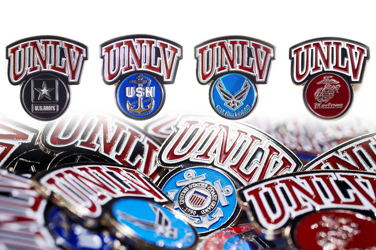 pins with UNLV and different service branches