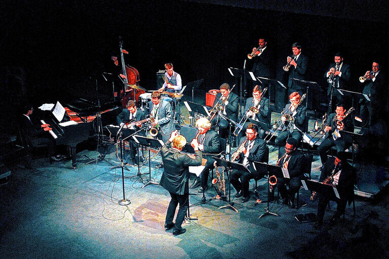 UNLV Jazz Ensemble performs on stage