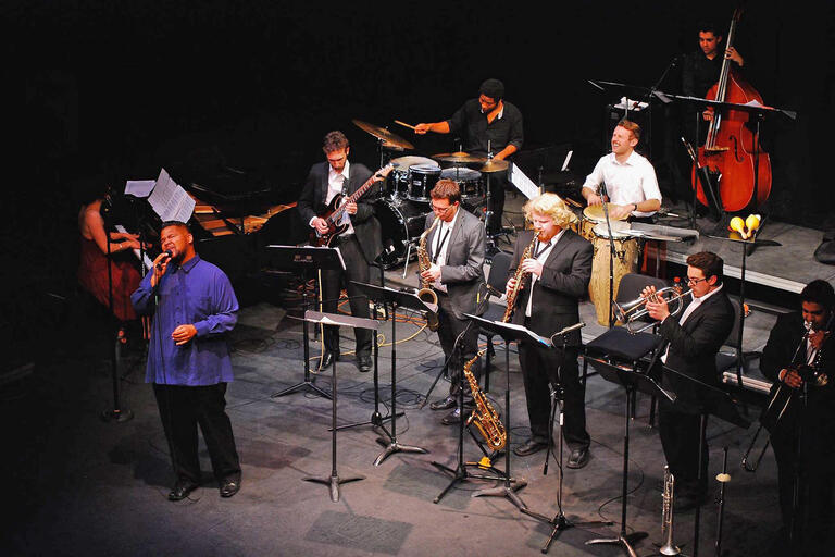 UNLV Jazz Ensemble performs on stage