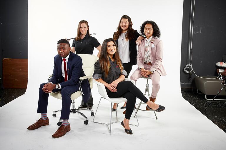 group of five people