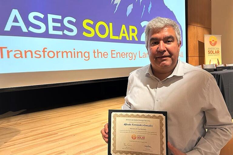 Alfredo Fernandez-Gonzalez inducted as Fellow of the American Solar Energy Society.