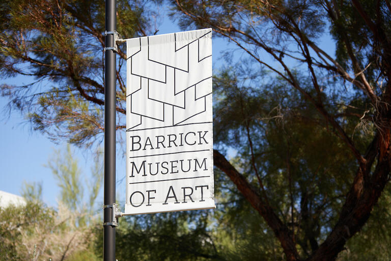 Marjorie Barrick Museum of Art sign (Becca Schwartz\UNLV)