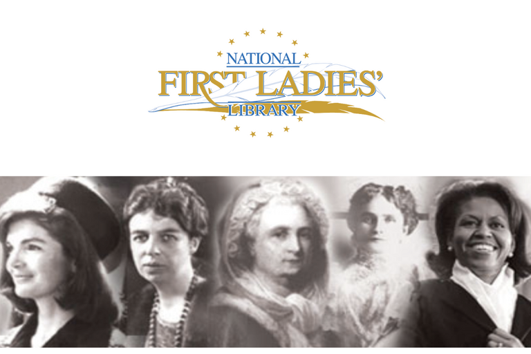 Screenshot of National First Ladies’ Library and Museum website and logo