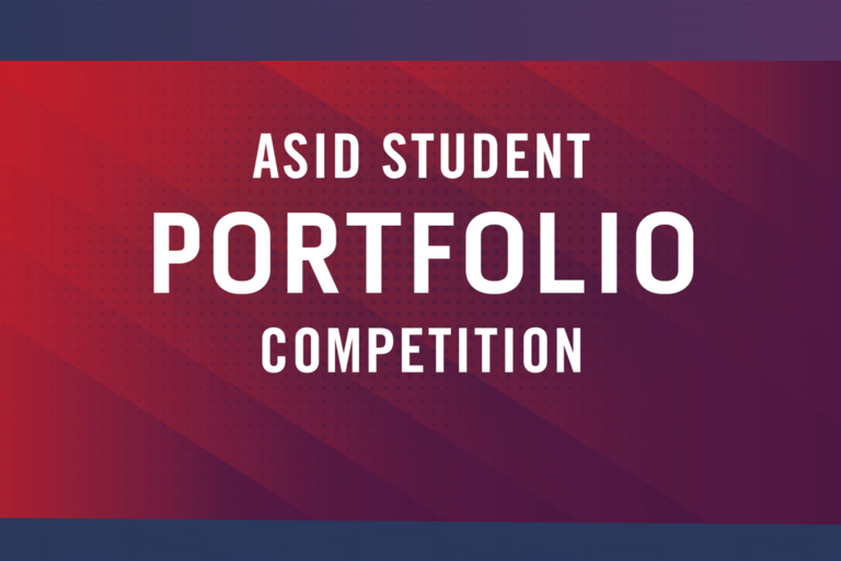 ASID Website screenshot with the words: ASID Student Portfolio Competition