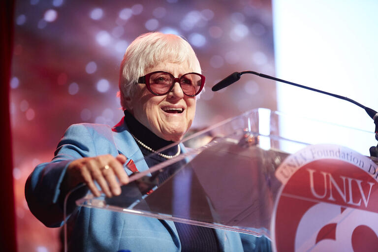 Selma Bartlett speaking at an event
