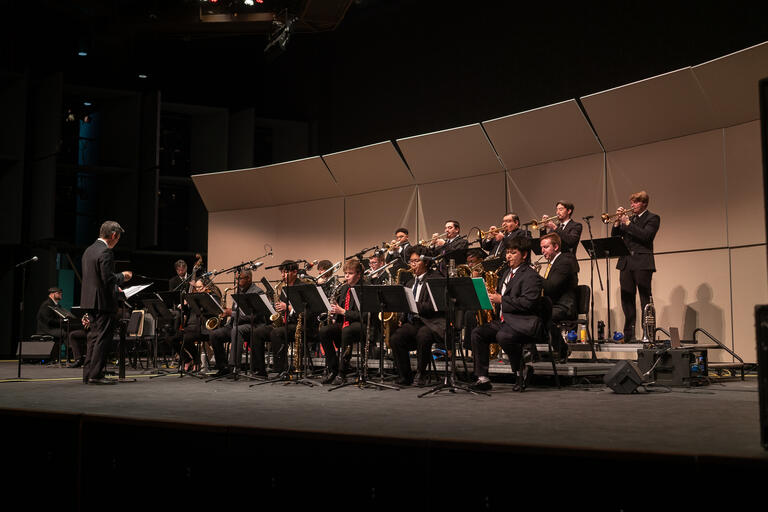 UNLV Jazz band performing on stage