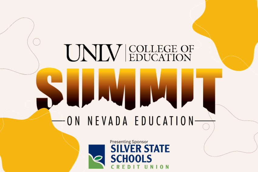 Logos for the UNLV College of Education's Summit on Nevada Education and the Silver State Schools Credit Union (the event's presenting sponsor).