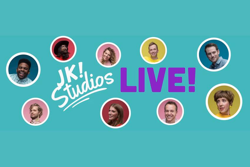 The cast of JK LIVE! is pictured in this promotional image.