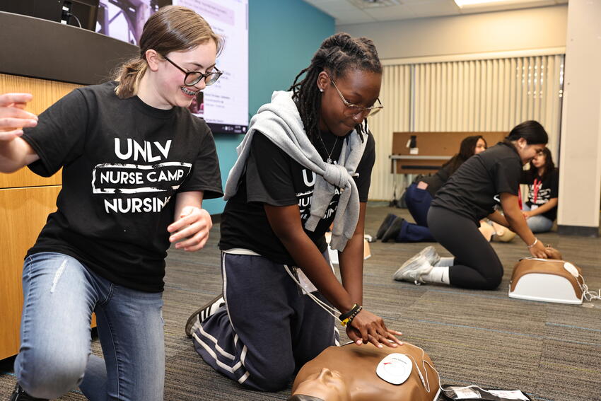 Students practicing CPR